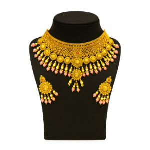 Pink Pearl Temple Choker Set