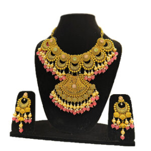 Royal Pink Lotus Necklace Set