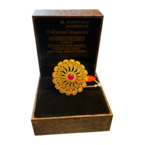 Sunburst Ruby Floral Ring